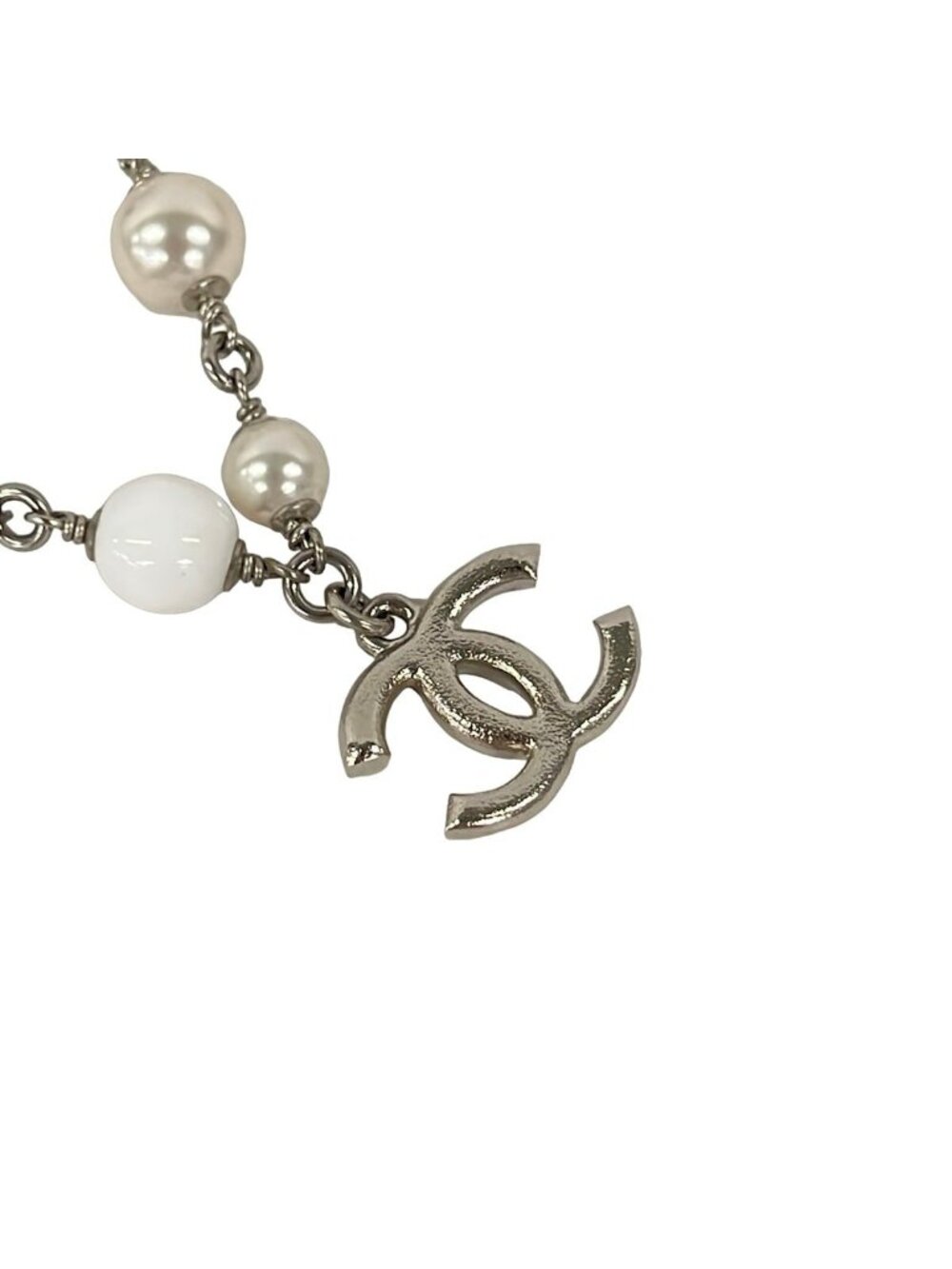 Chanel Bracelet CC Logo Silver White - Picture 3 of 4